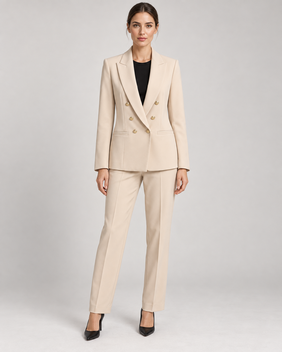 Tailleur Avorio con Blazer Doppiopetto