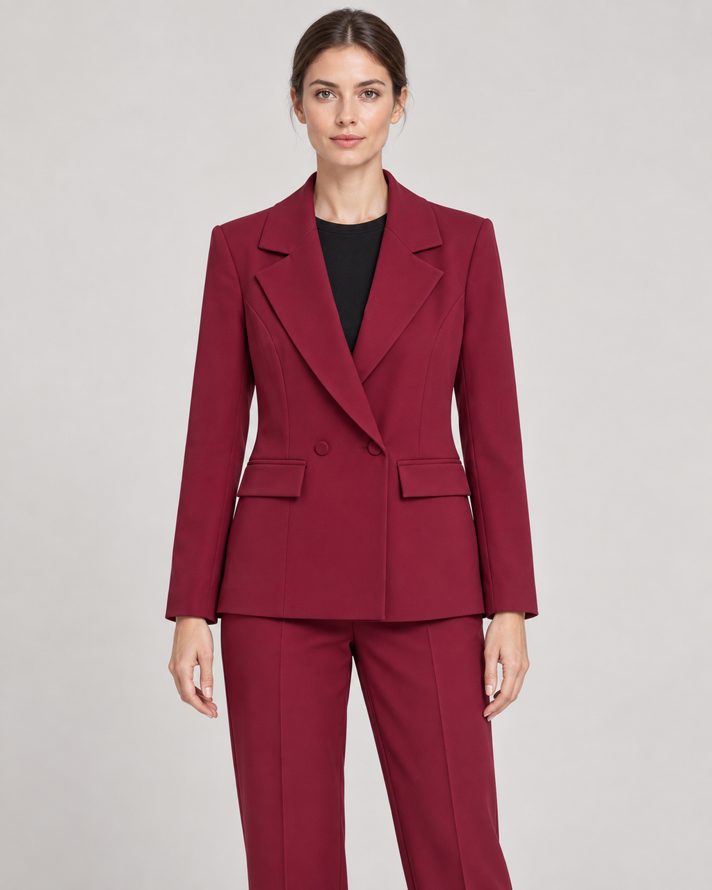 Tailleur Amaranto con Blazer Doppiopetto