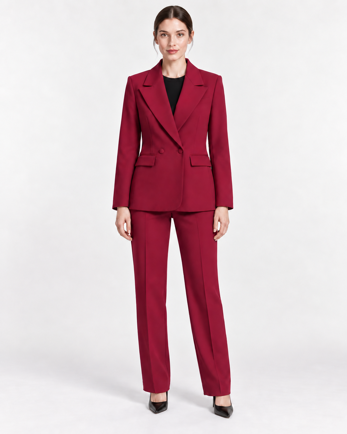 Tailleur Amaranto con Blazer Doppiopetto