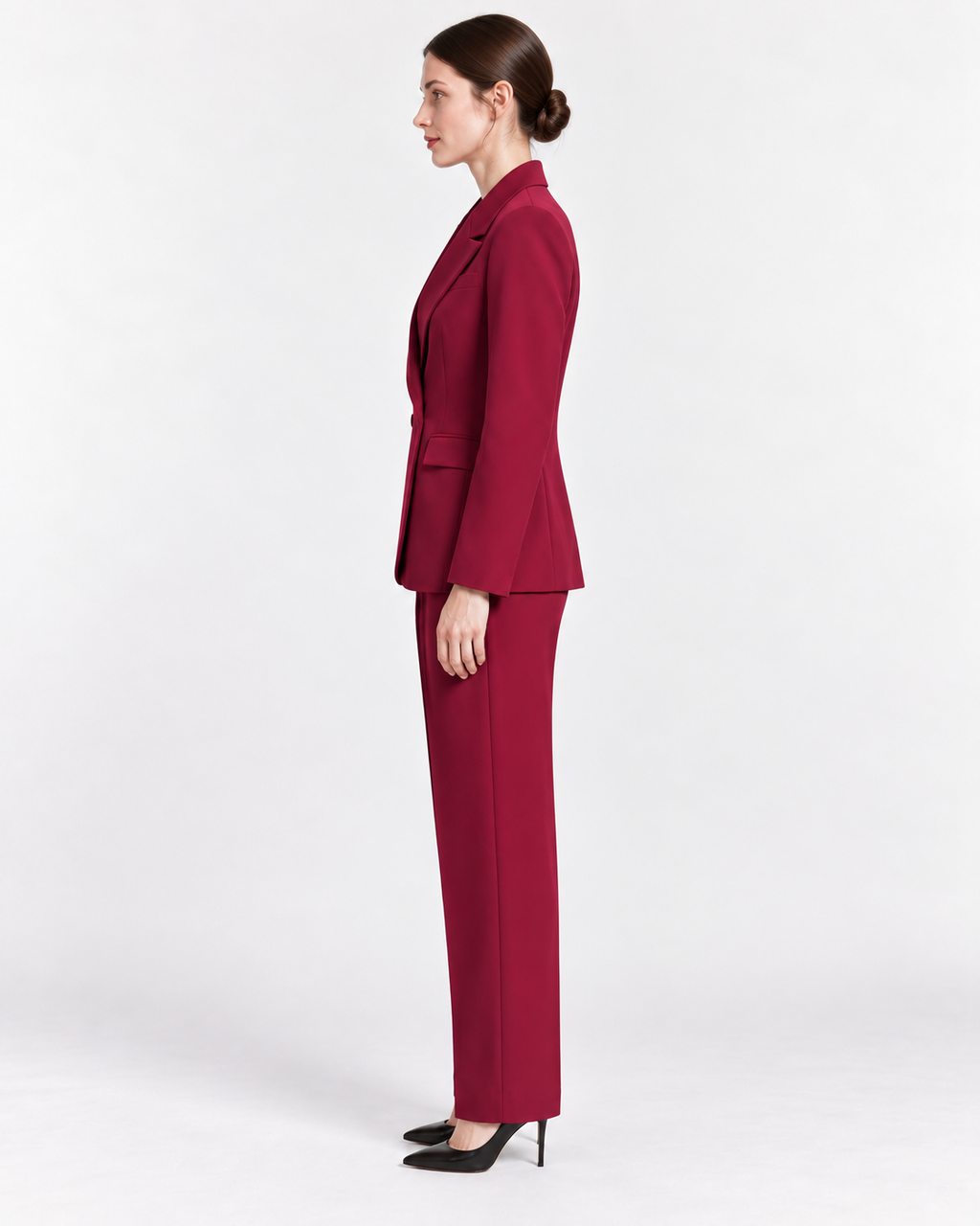 Tailleur Amaranto con Blazer Doppiopetto
