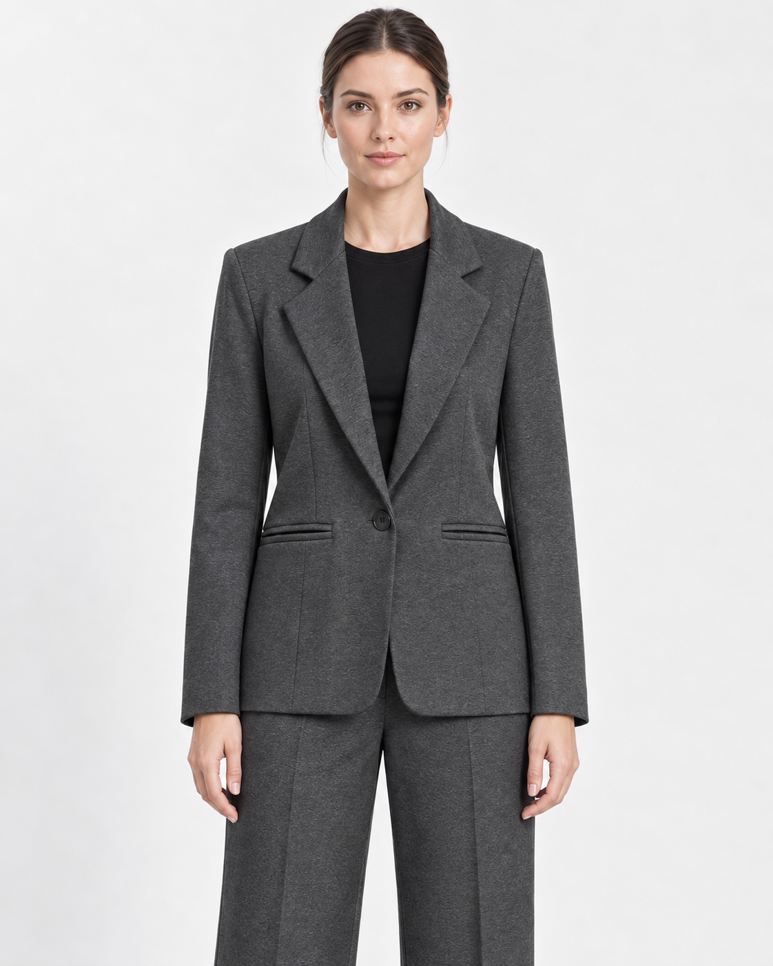 Tailleur Antracite con Blazer Monopetto