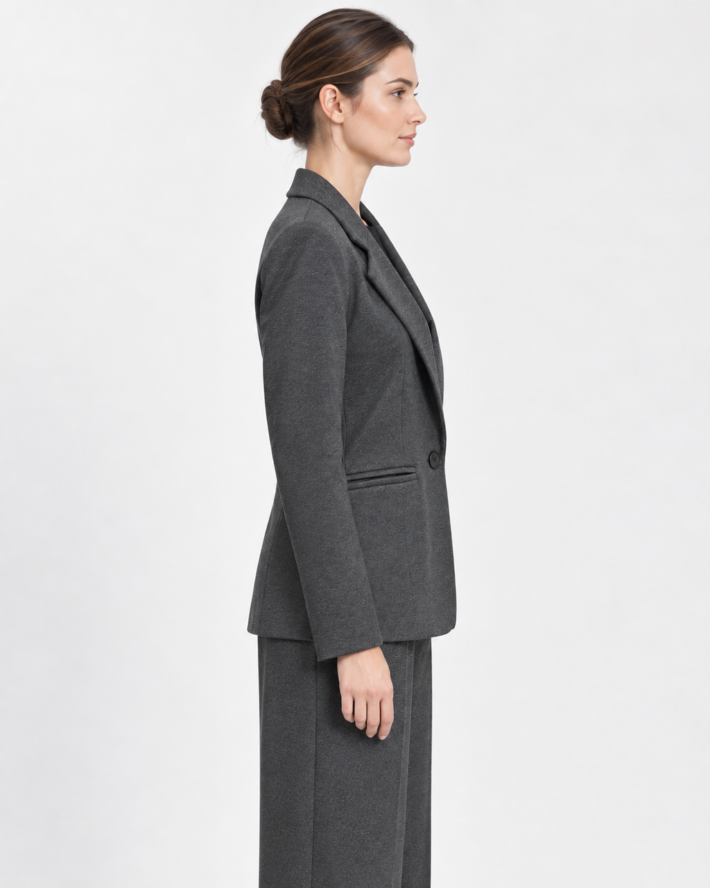 Tailleur Antracite con Blazer Monopetto