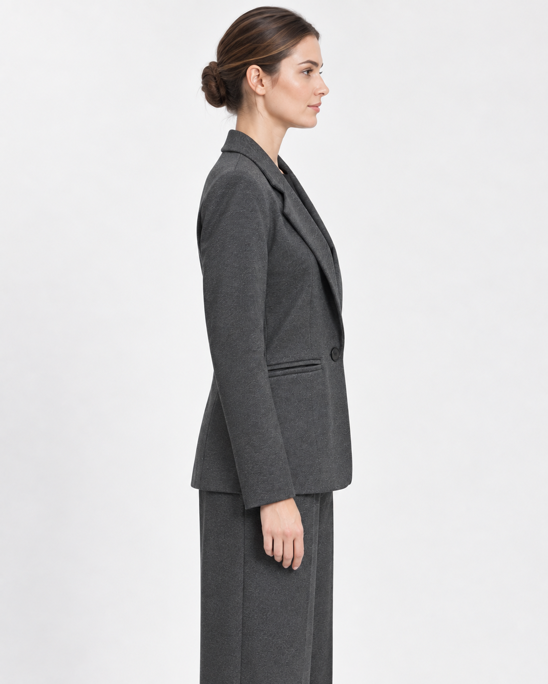 Tailleur Antracite con Blazer Monopetto