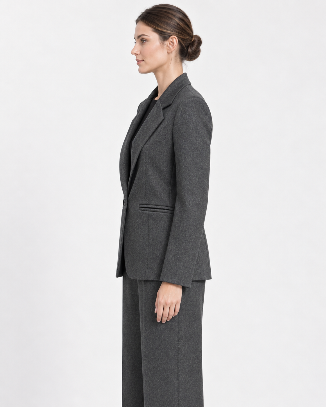Tailleur Antracite con Blazer Monopetto