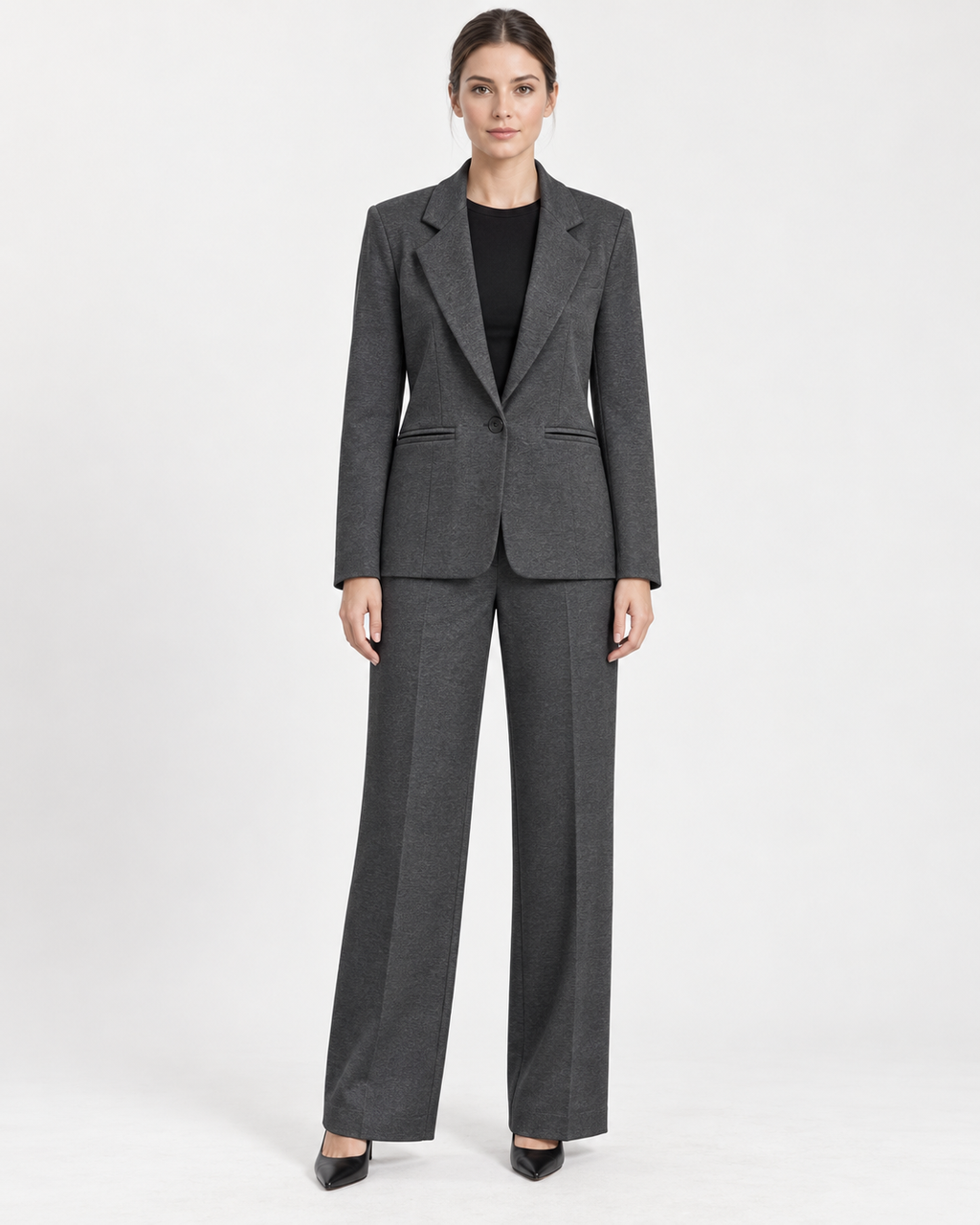 Tailleur Antracite con Blazer Monopetto