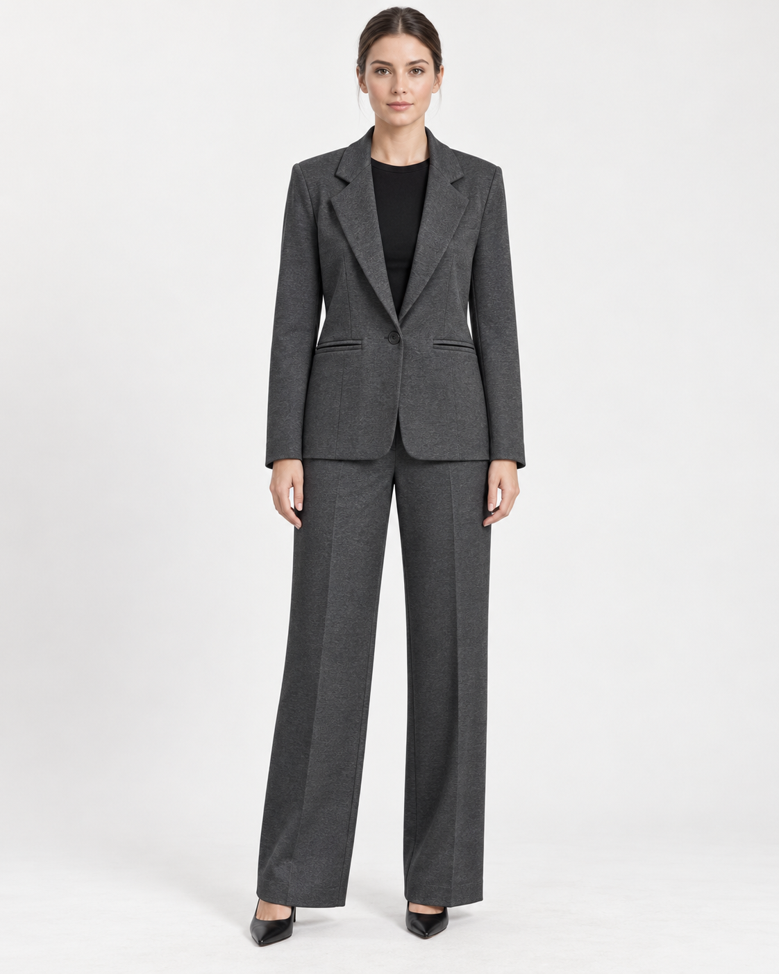 Tailleur Antracite con Blazer Monopetto