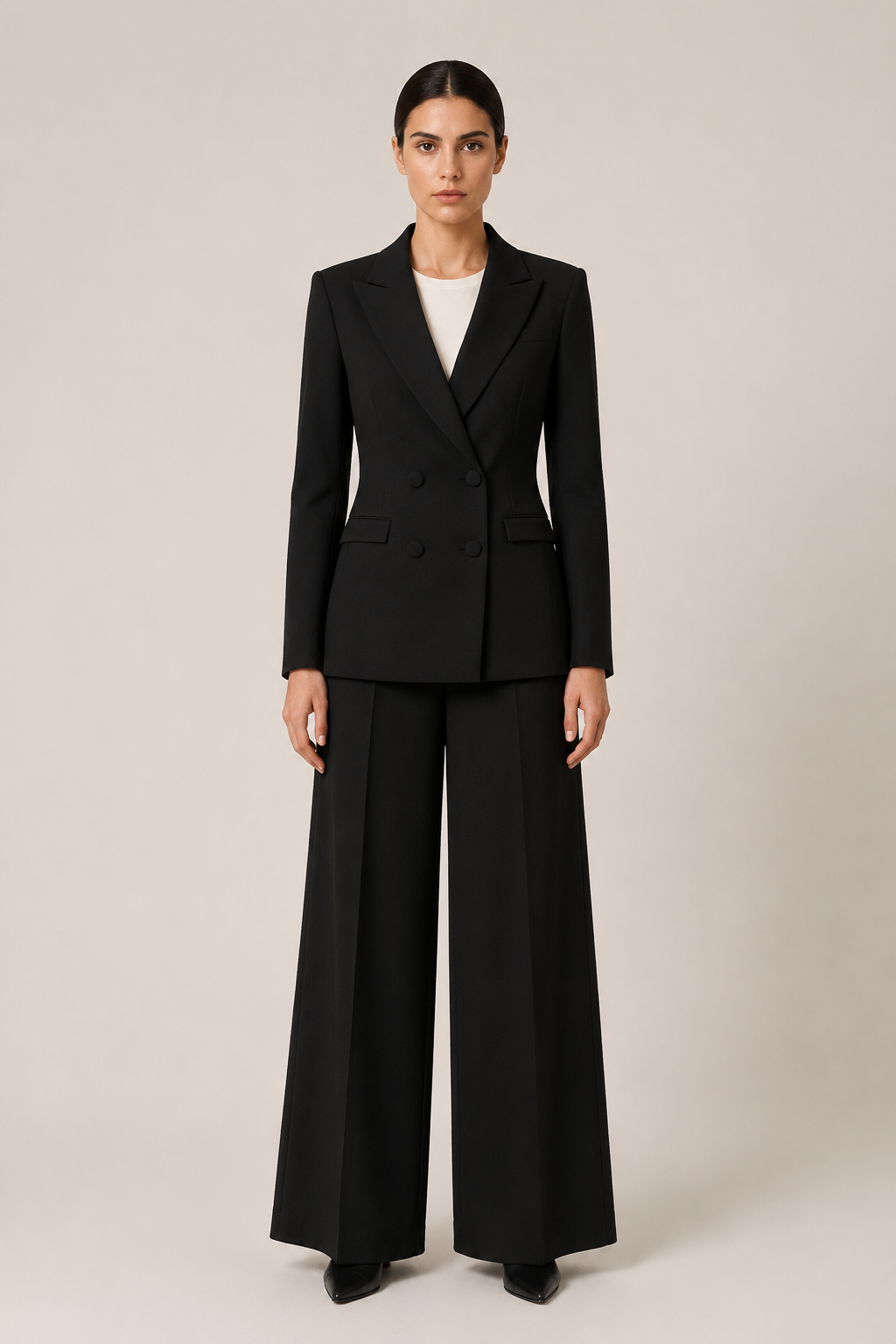 Tailleur Nero in Crêpe Rinascimento