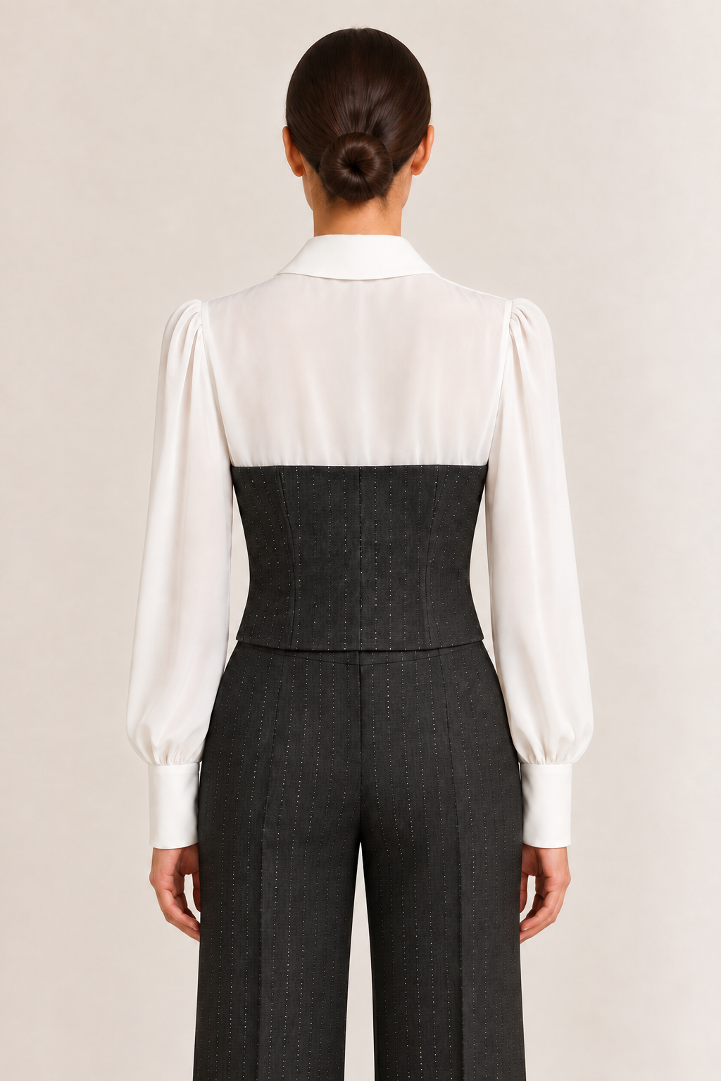 Completo Grigio Gessato con Bustier Rinascimento