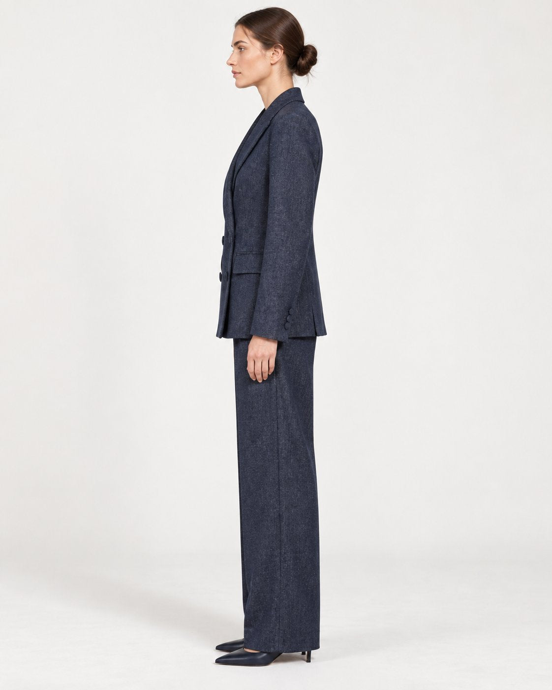 Pantaloni Palazzo Blu Mélange