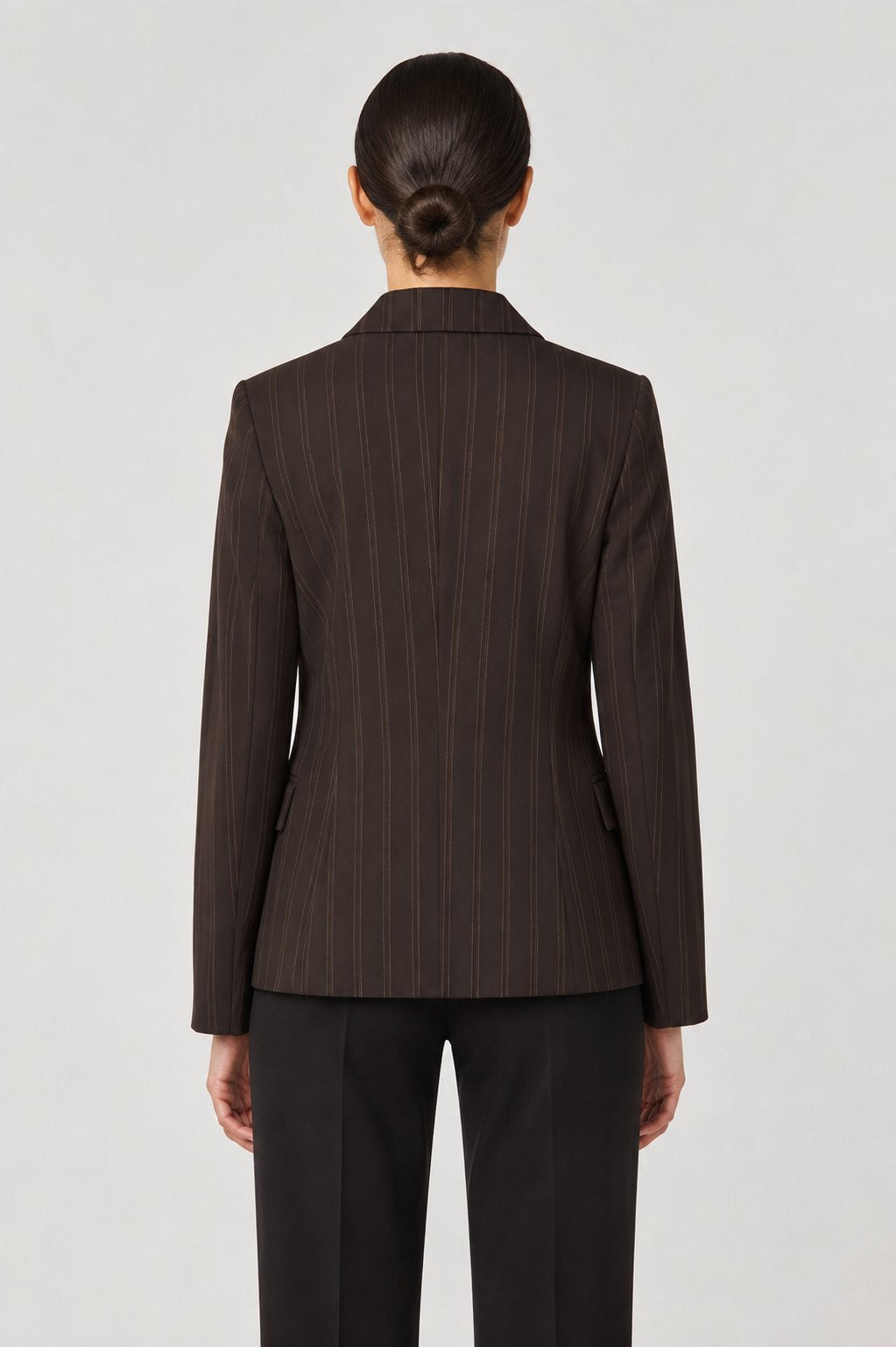 Blazer doppiopetto gessato marrone