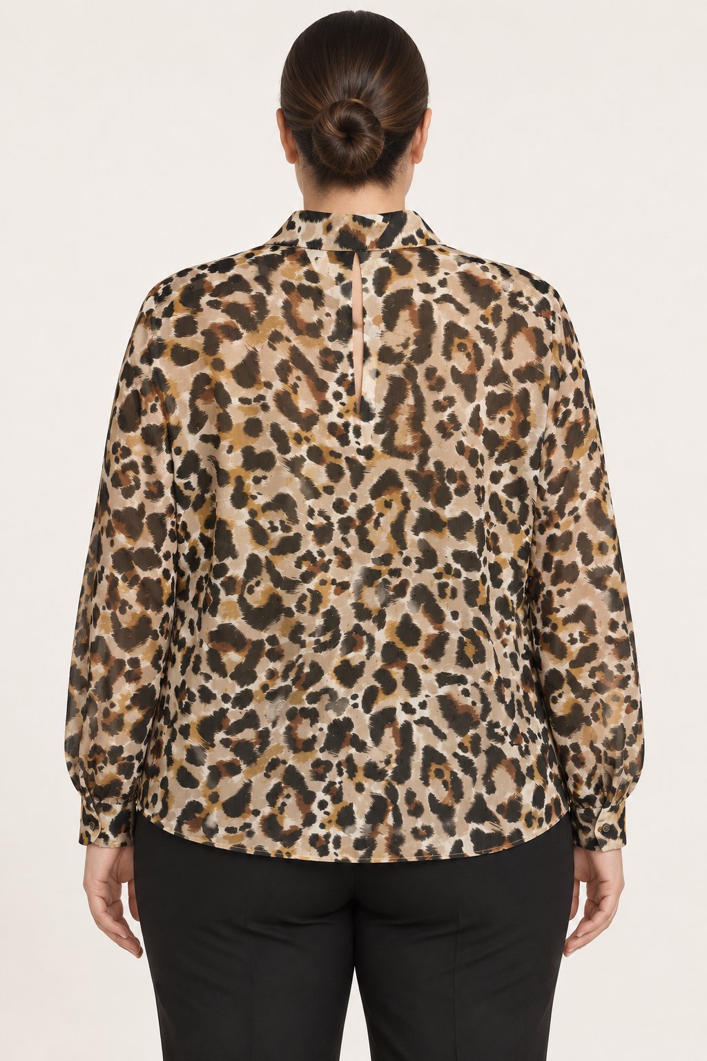 Camicia fluida stampa animalier beige