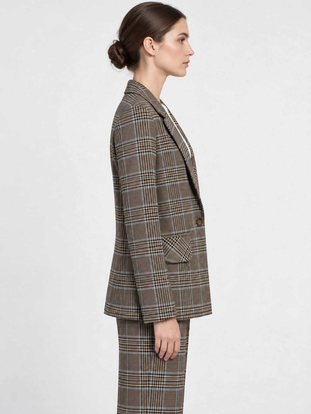 Blazer Monopetto Principe di Galles Taupe Rinascimento