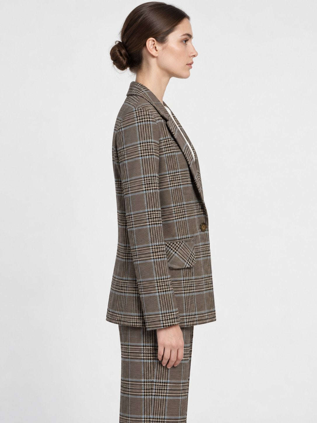 Blazer Monopetto Principe di Galles Taupe Rinascimento