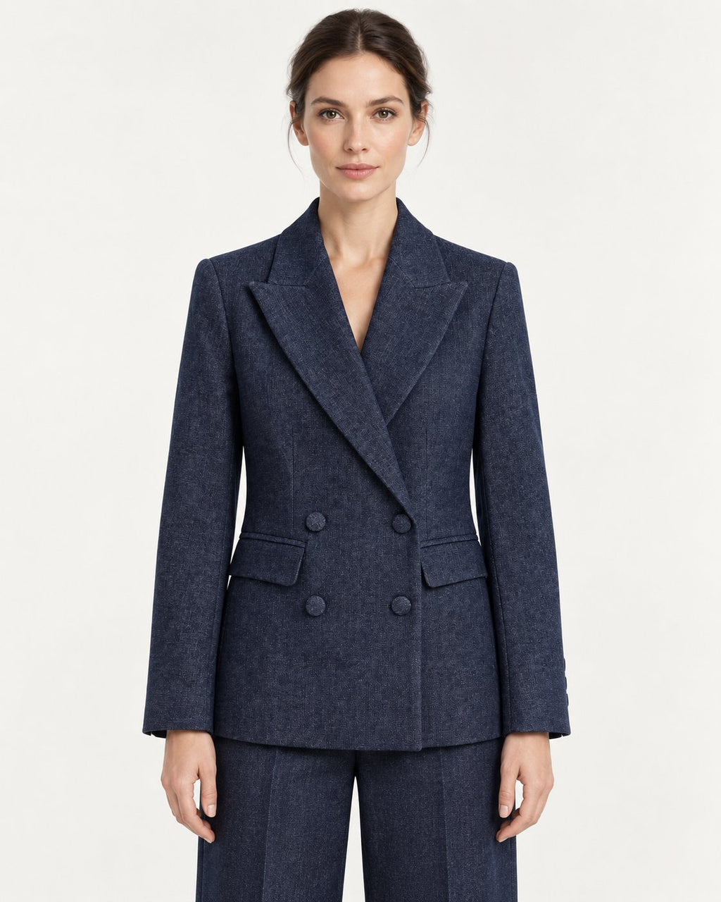 Blazer Doppiopetto Blu Mélange