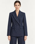 Blazer Doppiopetto Blu Mélange