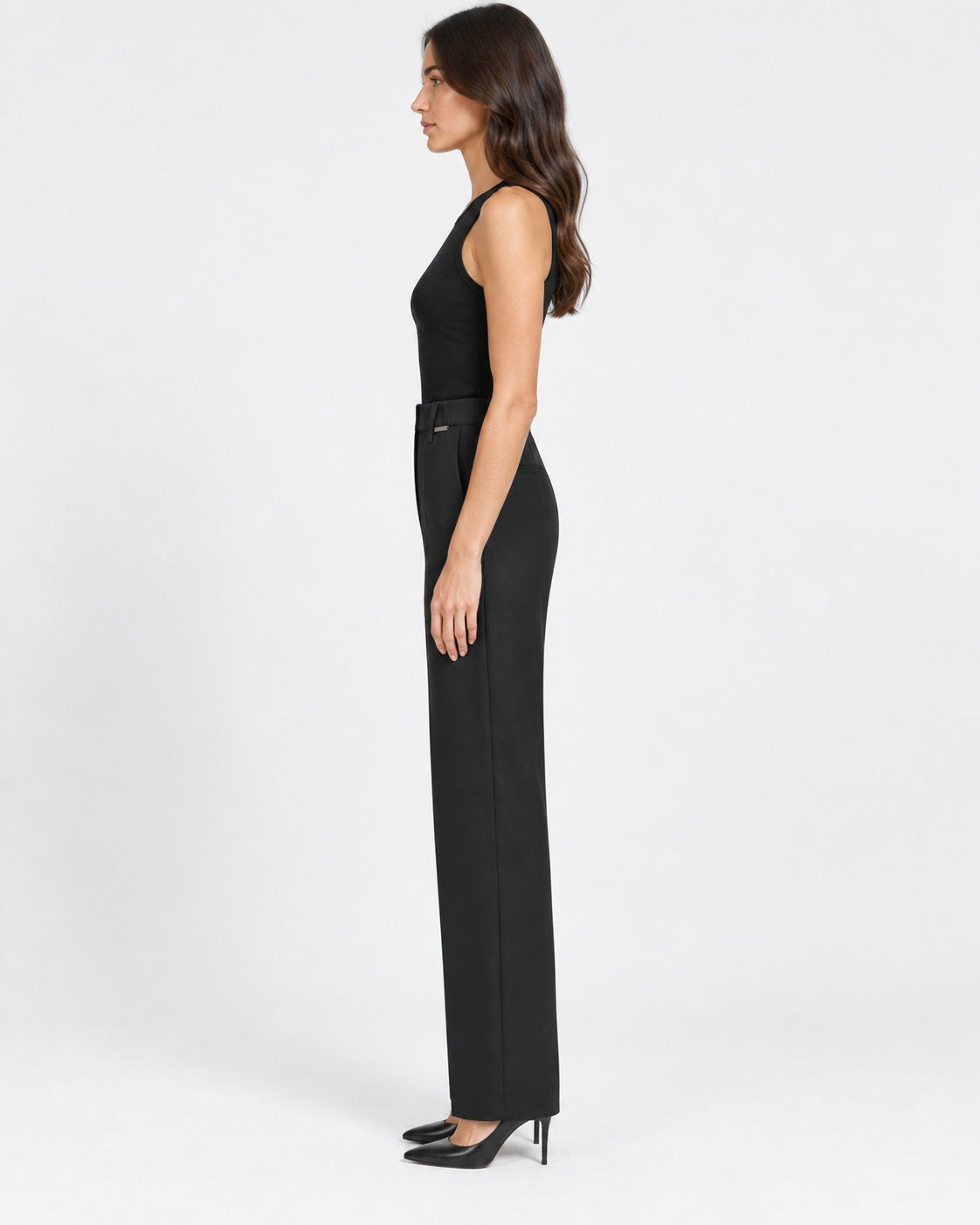 Pantalone Sartoriale a Gamba Dritta Nero