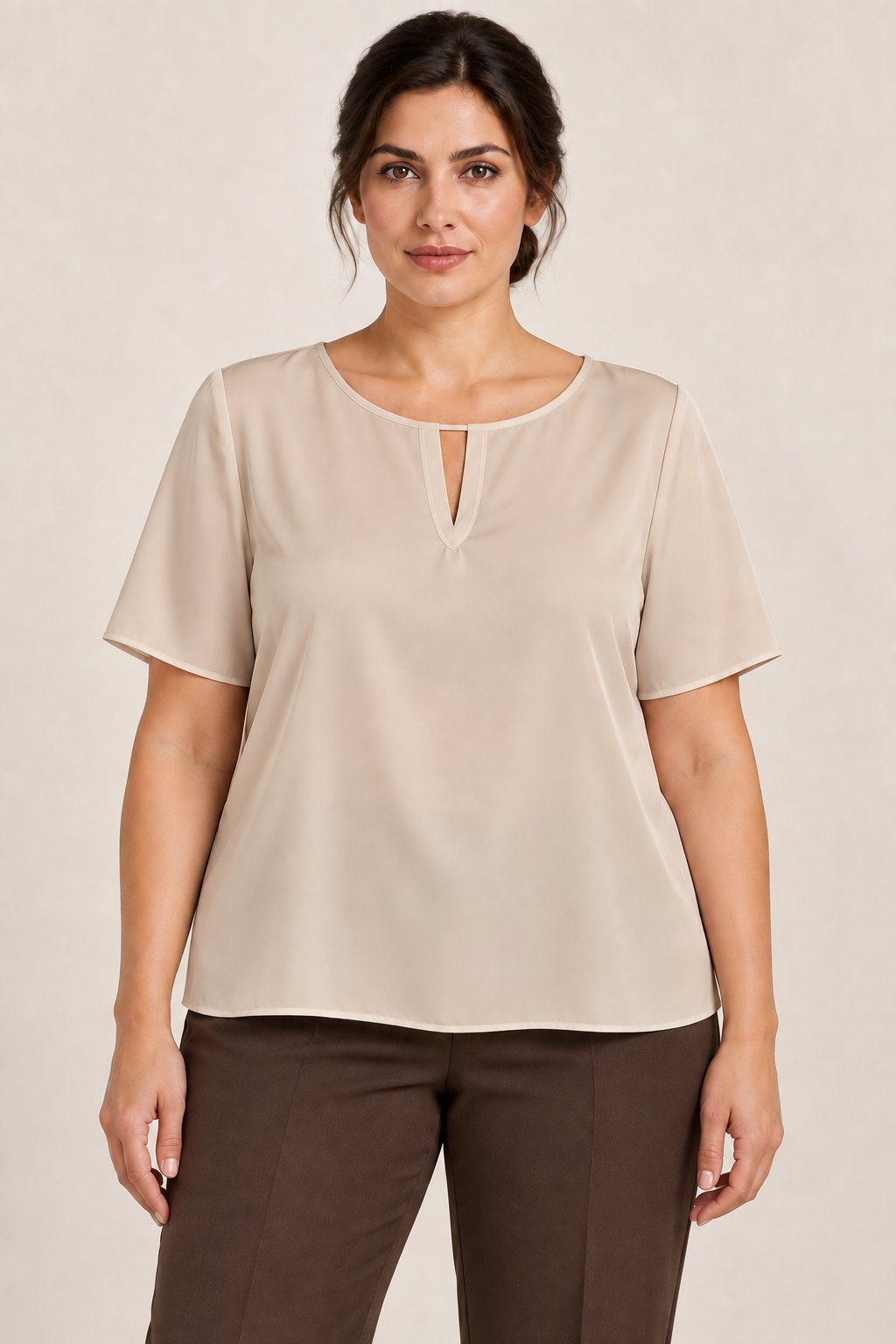 Blusa fluida con scollo a goccia Rinascimento Curvy