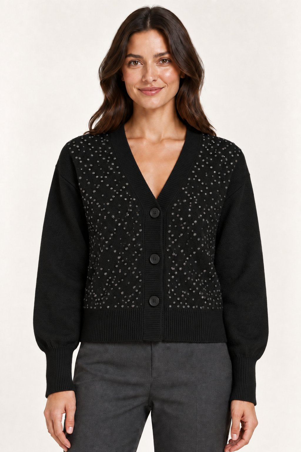 Cardigan con strass