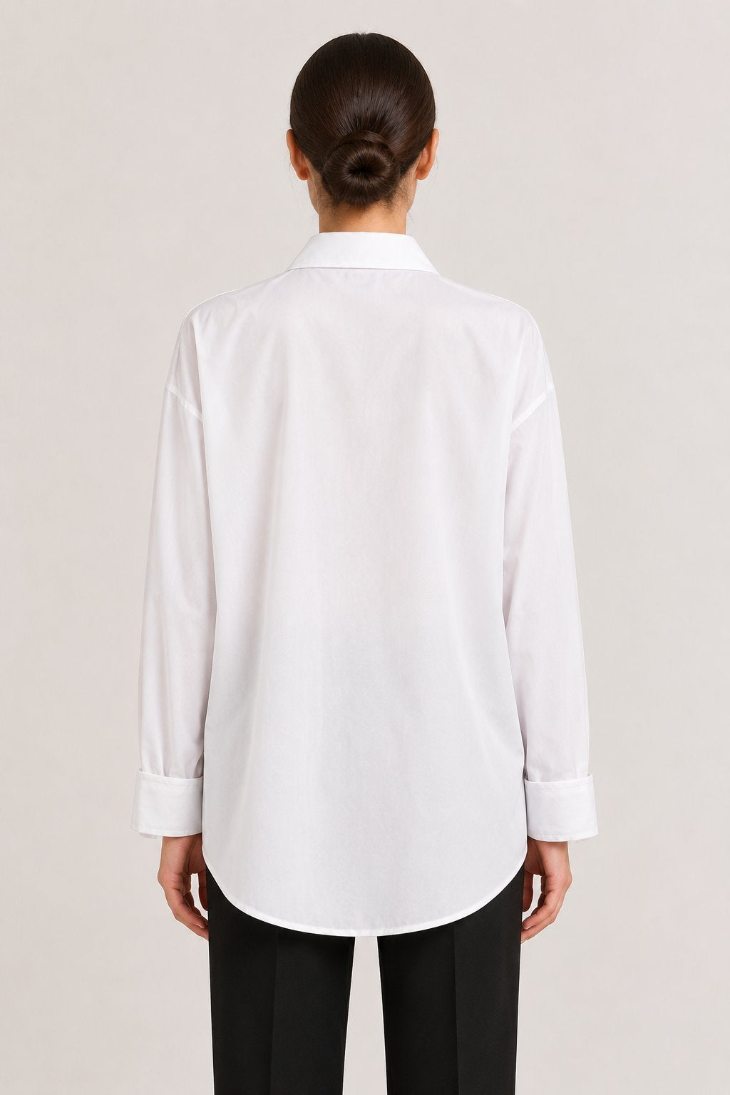 Camicia lunga oversize bianca con polsini