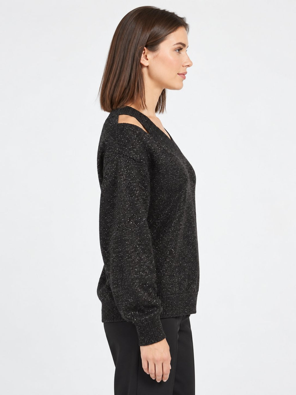 Maglione Lurex con Spacchi sulle Spalle