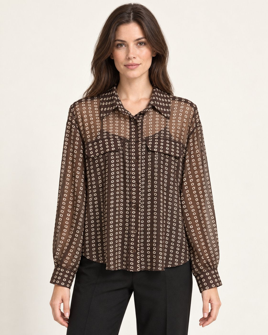 Camicia Fluida con Stampa Geometrica