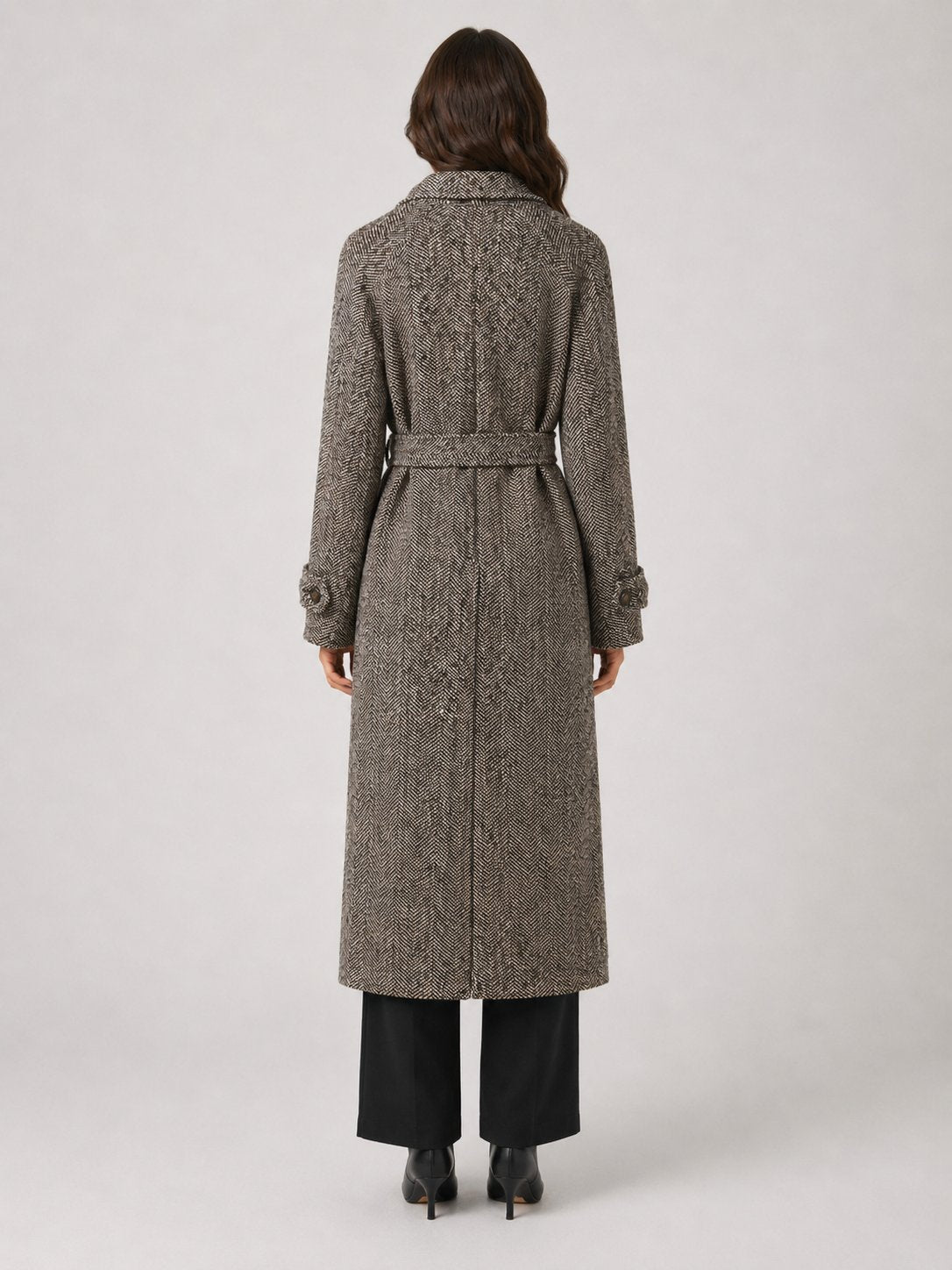 Cappotto lungo spigato