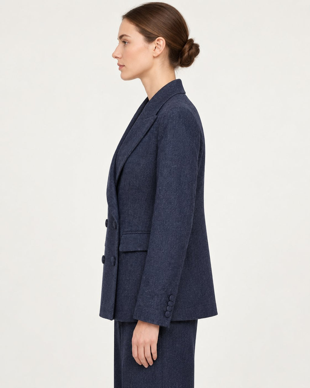 Blazer Doppiopetto Blu Mélange
