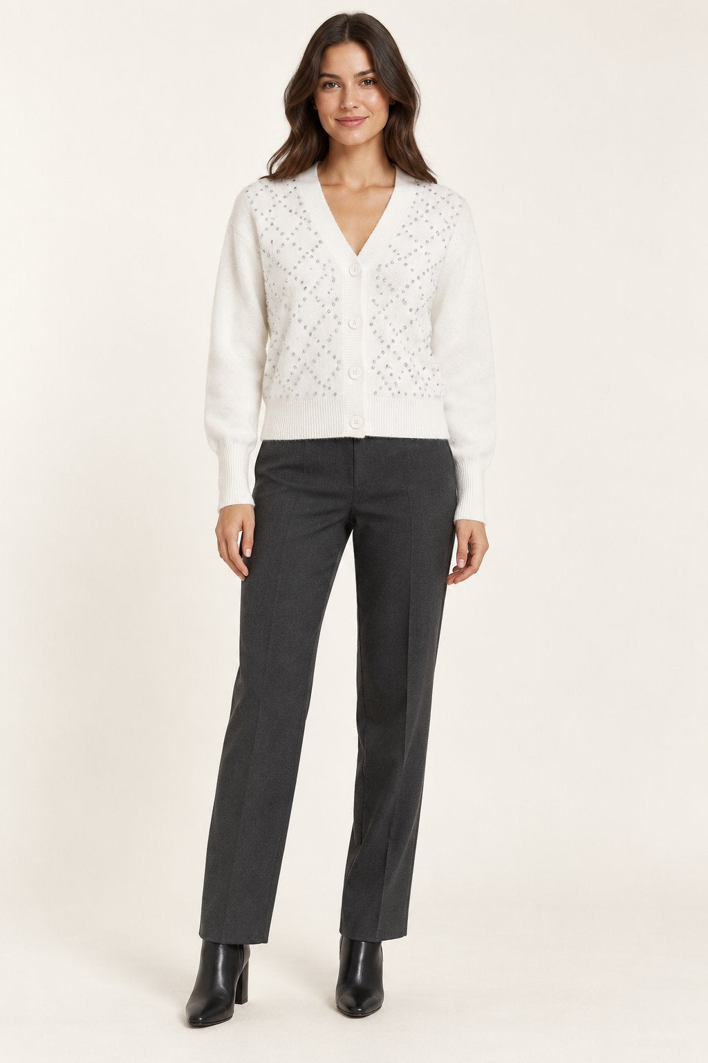 Cardigan con strass