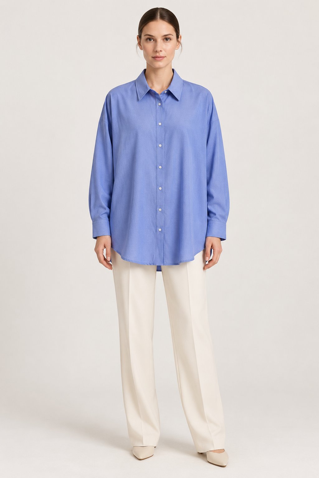 Camicia Oversize Azzurro Pervinca
