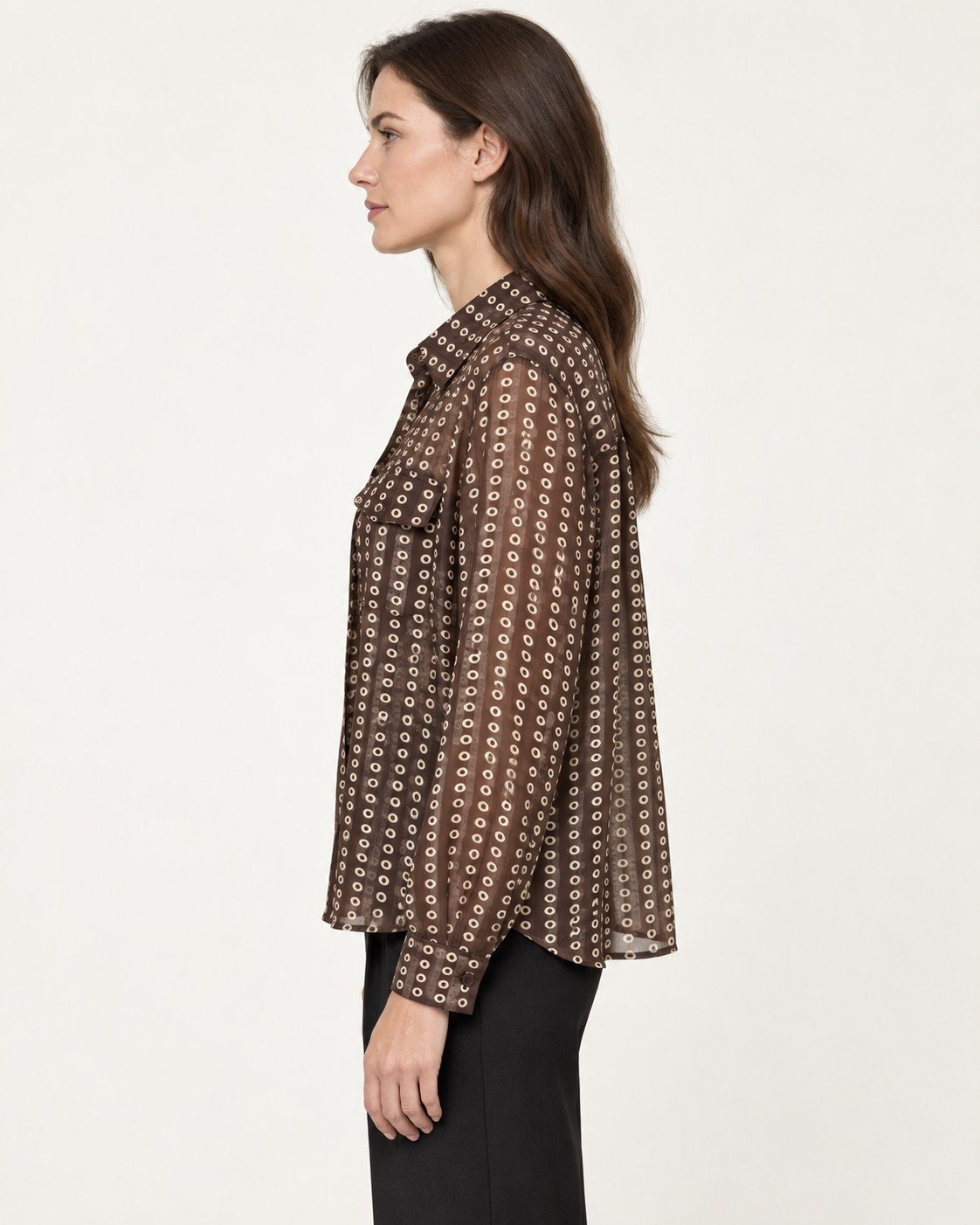 Camicia Fluida con Stampa Geometrica