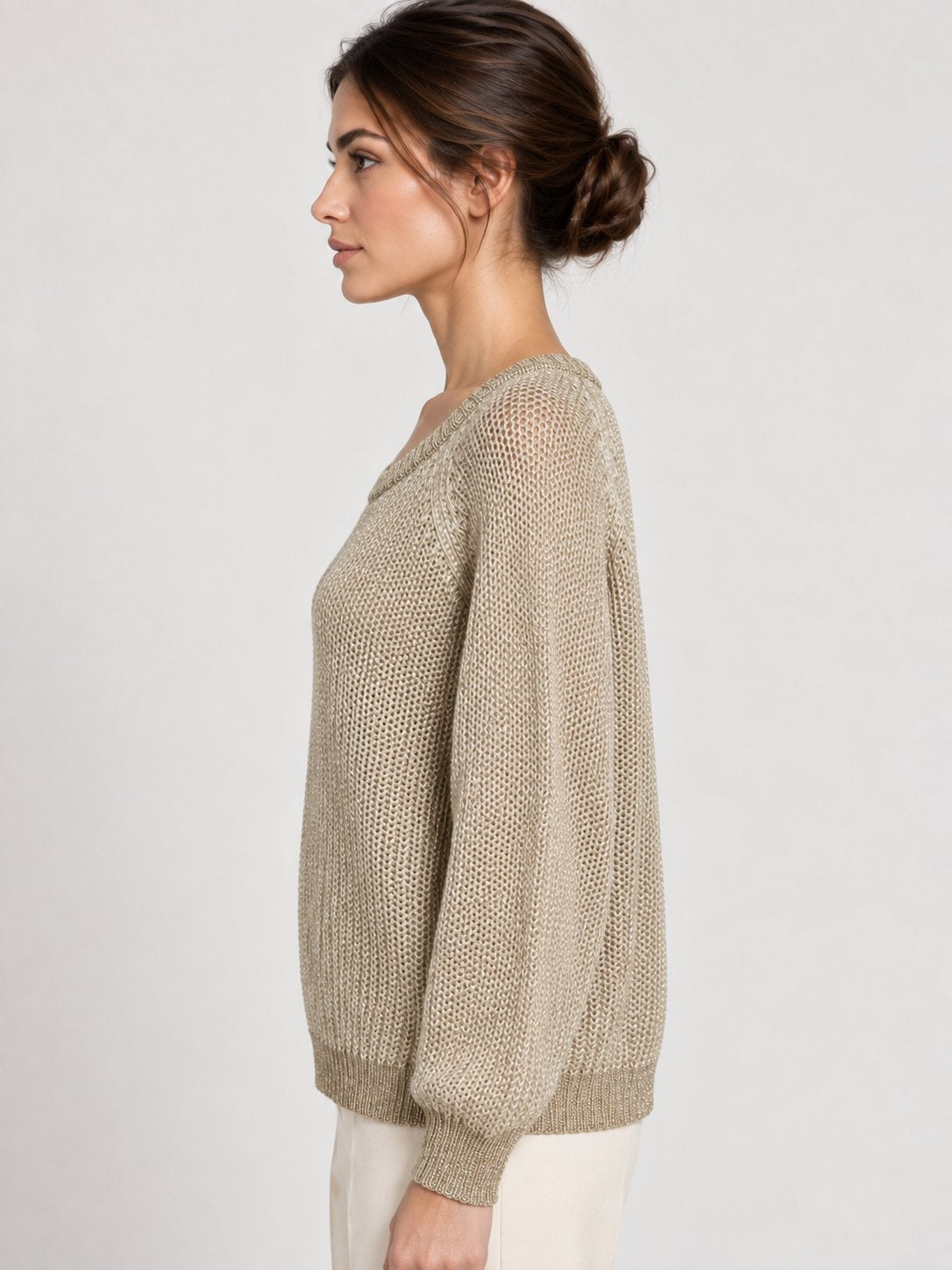Maglia in lurex champagne Rinascimento