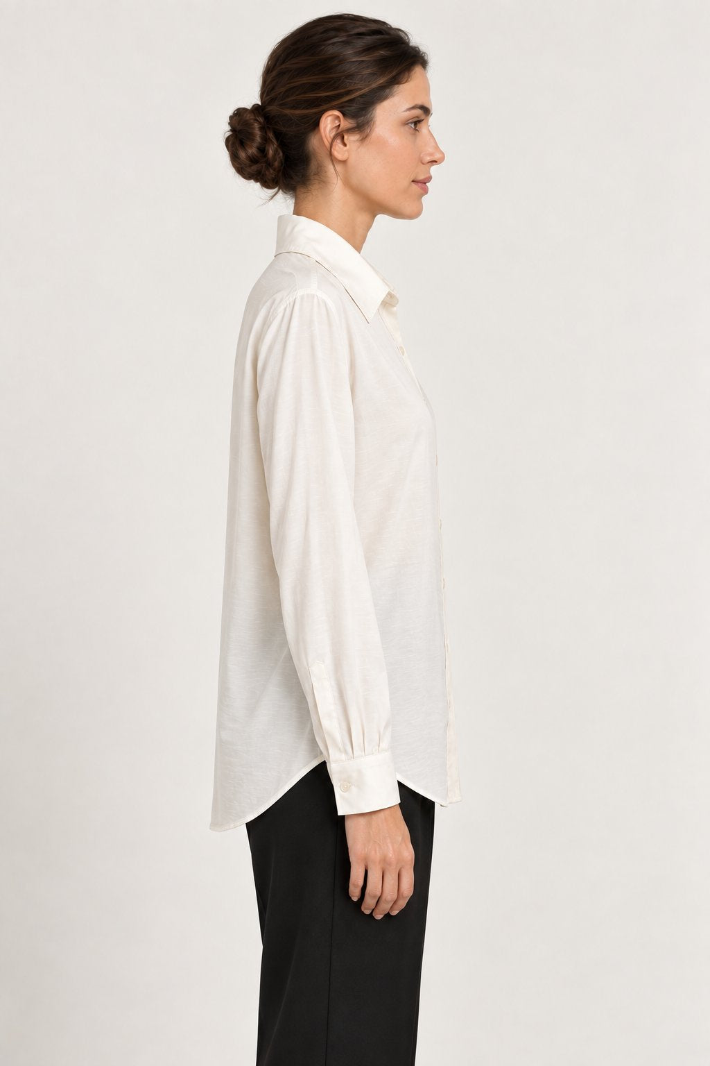 Camicia fluida effetto satinato avorio