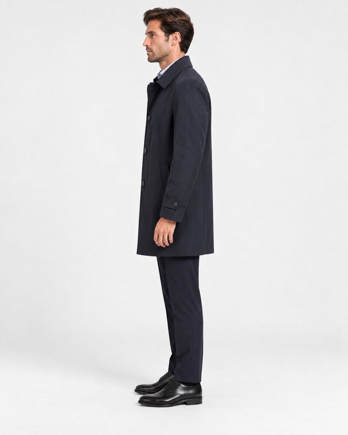 Trench Uomo Tecnico Blu Navy