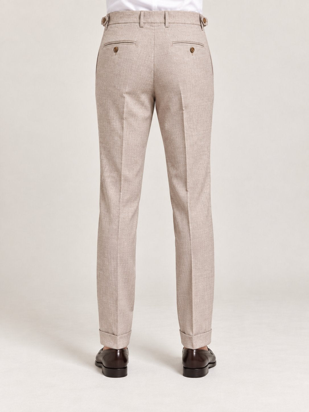 Pantaloni sartoriali mélange beige con regolatori