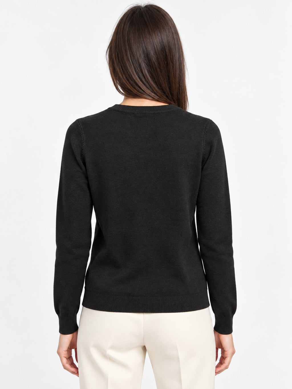 Cardigan Girocollo con Bottoni Gioiello