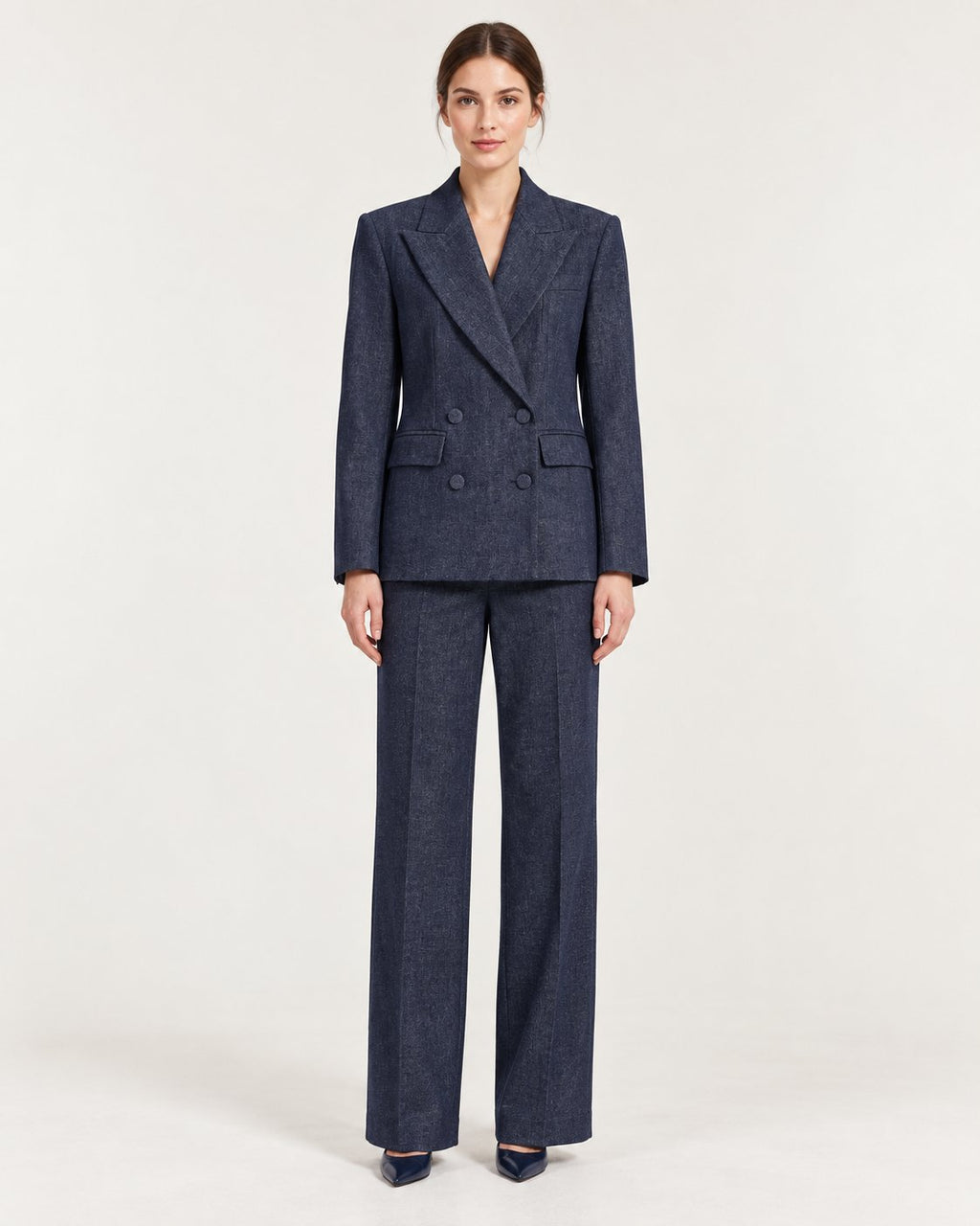 Pantaloni Palazzo Blu Mélange