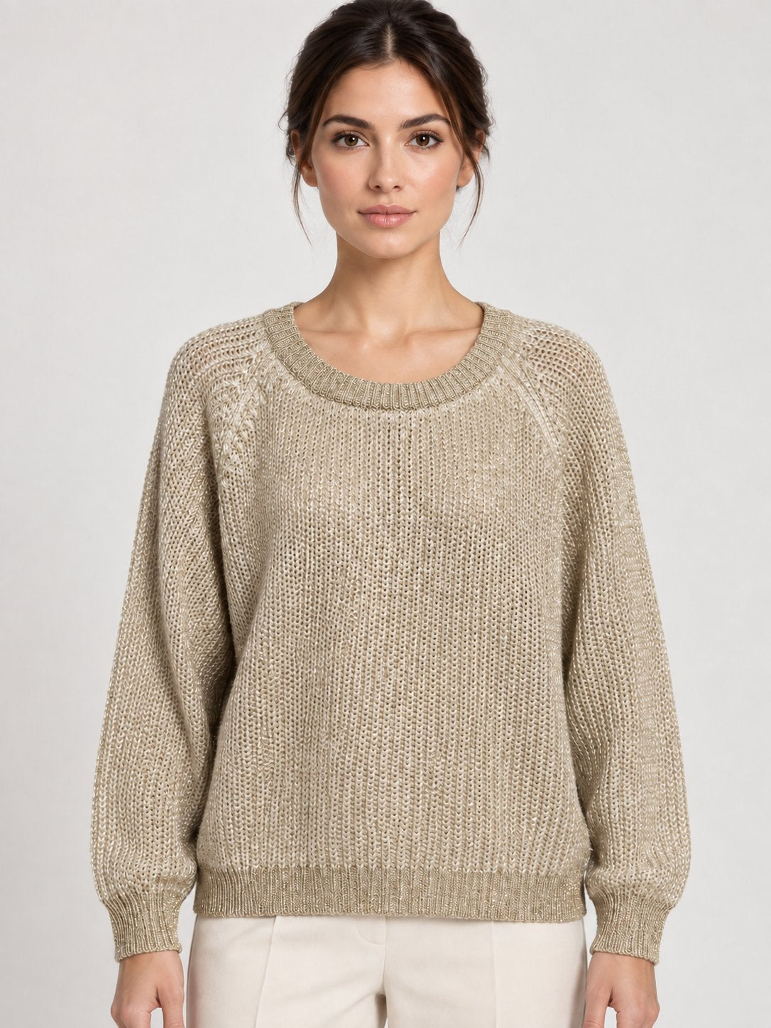 Maglia in lurex champagne Rinascimento