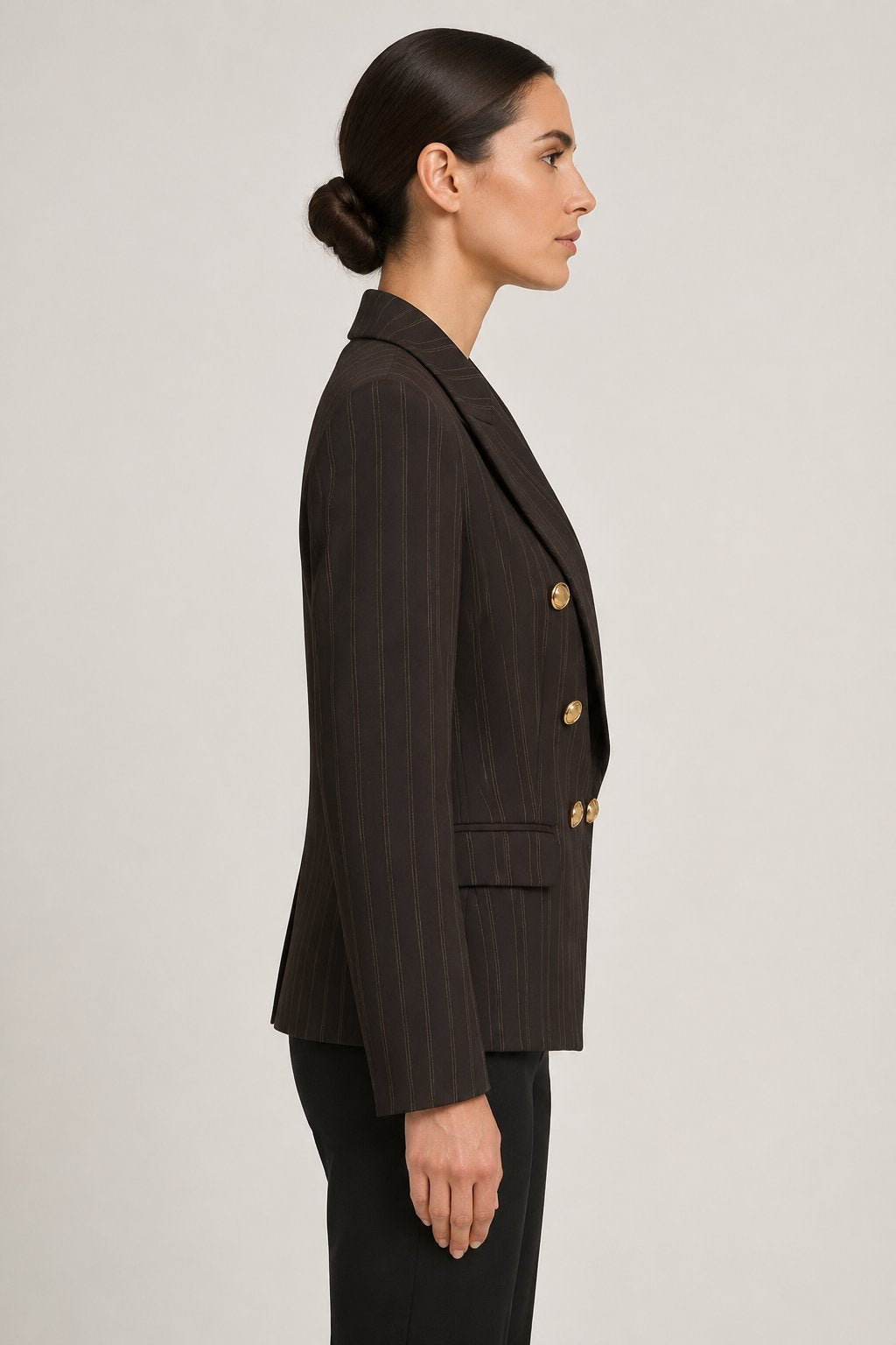 Blazer doppiopetto gessato marrone