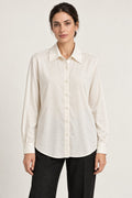 Camicia fluida effetto satinato avorio