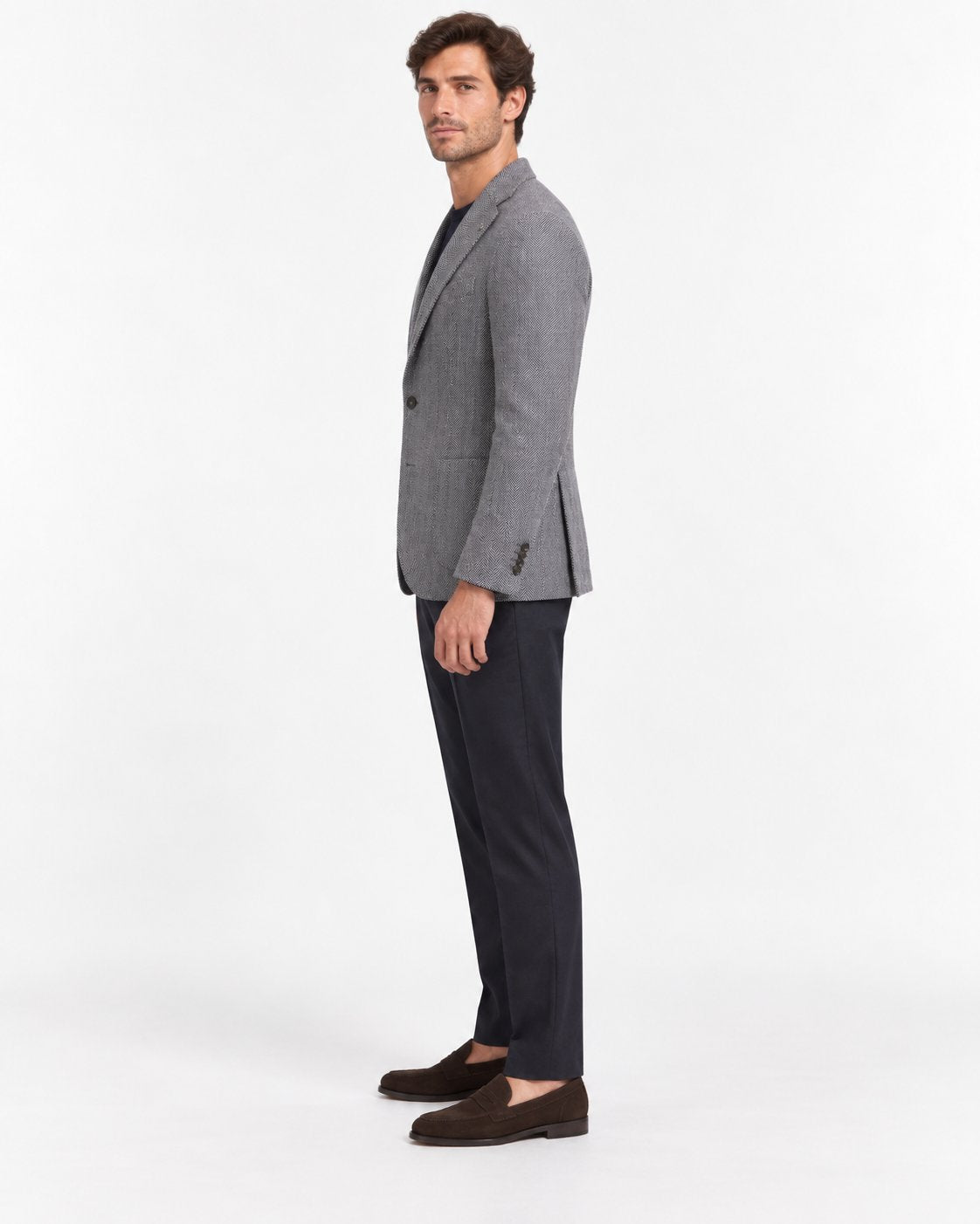 Blazer Uomo Spigato Blu
