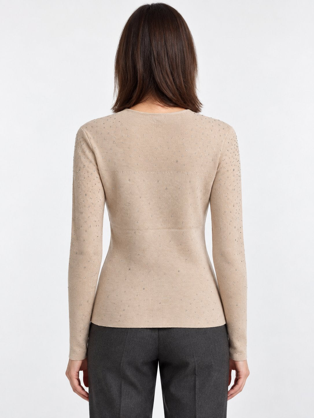 Maglia Girocollo con Cristalli Diffusi