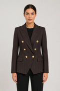 Blazer doppiopetto gessato marrone