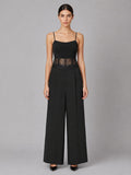 Pantalone palazzo con pizzo nero
