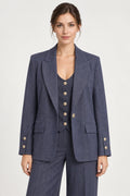 Blazer Monopetto Blu con Bottoni Dorati Rinascimento