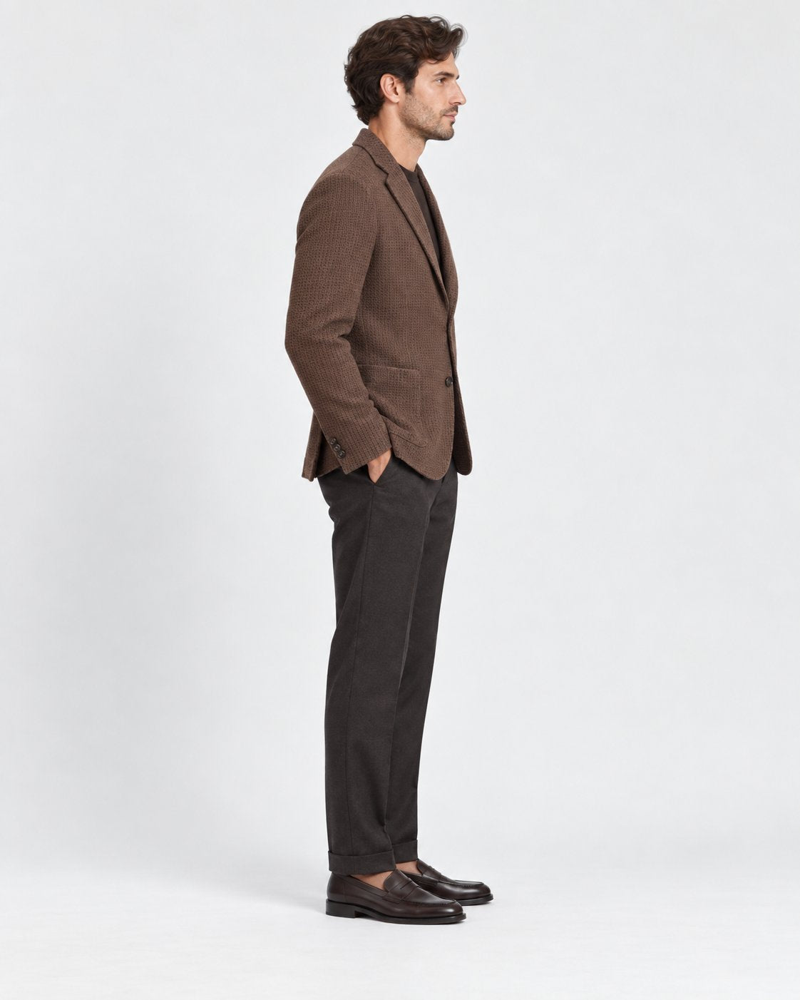 Blazer Uomo Texture Marrone