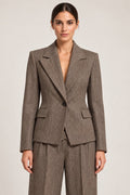 Blazer monopetto mélange color tortora
